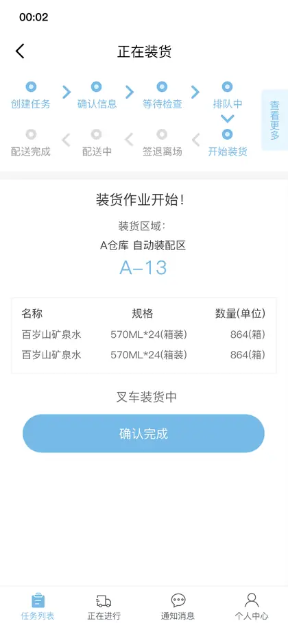 正在装货